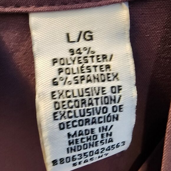 Covington Women’s Size Large Purple Stretch Button Front Blouse 3/4 Sleeve Fitte - Picture 7 of 10